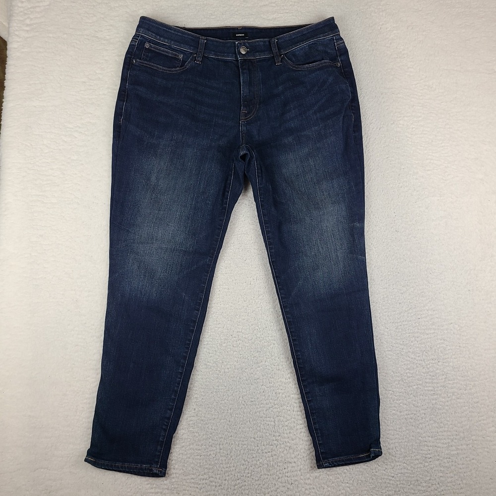 EXPRESS Jeans Mens 33x30 Blue Slim Straight Hyper Stretch Dark Wash Denim